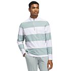 adidas Golf Mens 2026 Rugby Stripe 1/4 Zip Stretch Regular Fit Classic Sweater