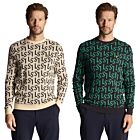 Lyle & Scott Mens Monogram Knitted Crew Neck Jacquard Fabric Sweater