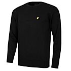 Lyle & Scott Mens Cotton Merino Crew Neck Embroidered Golf Sweater