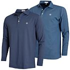 Peter Millar Mens Lyons Performance Long Sleeve Edwin Golf Polo Shirt