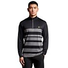Lyle & Scott Mens Lightweight Wide Stripe Half Zip Golf Midlayer Sweater