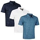 Oscar Jacobson Mens Ashald UV Protection 3 Button Performance Golf Polo Shirt