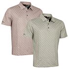 Oscar Jacobson Mens Northcote Print Stretch UPF 50+ Golf Polo Shirt