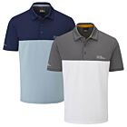 Oscar Jacobson Mens Matley 4-Way Stretch Colour Blocking Golf Polo Shirt