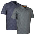 Oscar Jacobson Mens Guildford Lightweight Quick Dry Print Golf Polo Shirt