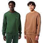 Lacoste Mens SH5073 Brushed Fleece Branded Tape Crew Neck Sweater