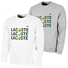 Lacoste Mens Cotton Fabric Comfort Text Branding Crocodile Logo Sweater