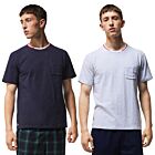Lacoste Mens TH3449 Short Sleeve Three-Tone Stretch Crew Pyjama T-Shirt