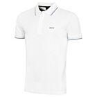 Hugo Boss Mens 2026 Paddy Stripe Collar Cotton Breathable Golf Polo Shirt