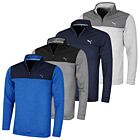 Puma Golf Mens Cloudspun Colour Block Moisture Wicking Quarter Zip Sweater