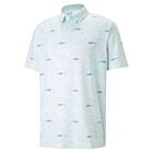 Puma Golf Mattr Moisture Wicking 4-Way Stretch Seaplanes Polo Shirt