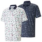 Puma Golf Mens Mattr Lagoon Breathable Moisture Wicking Polo Shirt