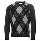 Calvin Klein Mens 2024 Argyle Crew Neck Breathable Soft Sweater