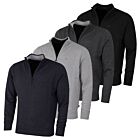 DKNY Mens Chunky Knit Soft Feel Quarter Zip Easy Care Golf Sweater