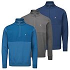 Farah Mens Conley Waffle Texture Soft Feel Fabric Logo Golf Sweater