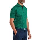 Footjoy Mens Painted Floral Lisle Moisture Wicking UPF 30 Golf Polo Shirt