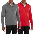 FootJoy Mens Rib Trim Chill Out Stripe Collar Half Zip Golf Sweater