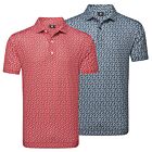 Footjoy Mens 2025 Floral Sketch Print Lisle Moisture Wicking Golf Polo Shirt