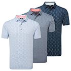 Footjoy Mens 2025 Flower Bud Foulard Lisle Moisture Wicking Golf Polo Shirt