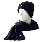 Lyle & Scott Mens Cable Ribbed Winter Essential Beanie & Scarf Set