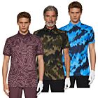 J.Lindeberg Mens Tour Tech Print Wicking Stretch Golf Polo Shirt