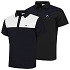 J.Lindeberg Mens Bert Colourblock Wicking Golf Polo Shirt