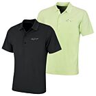 Greg Norman Mens KX04 Performance Micro Pique Golf 'Large Logo' Polo Shirt
