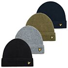 Lyle & Scott Mens Racked Rib Lambswool Blend Cotton Lined Beanie Hat