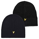 Lyle & Scott Mens Knitted Ribbed Classic Cosy Warm Winter Beanie Hat