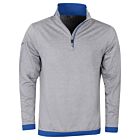 Glenmuir Mens Crail Sweater - Light Grey Marl/Ascot Blue - M