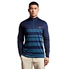 Lyle & Scott Mens Lightweight Wide Stripe Half Zip Golf Midlayer Sweater