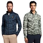 Lyle & Scott Mens Seafoam Print 1/4 Zip Midlayer Eagle Logo Sweater