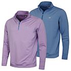 Peter Millar Mens 2025 Perth Sugar Stripe Performance Golf 1/4 Zip Sweater