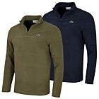 Lacoste Mens 2025 Polar Fleece Crocodile 1/4 Zip Neck Midlayer Golf Jacket