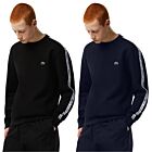Lacoste Mens SH5073 Brushed Fleece Branded Tape Crew Neck Sweater