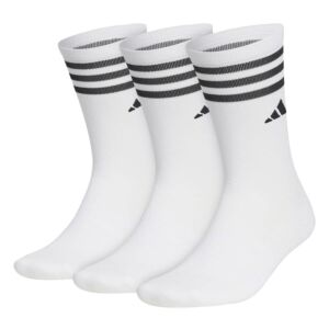 adidas Golf Mens 2025 Performance Crew Length Triple Stripe 3 Pack Socks