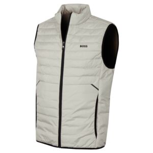 Hugo Boss Mens Thor Water Repellent Gilet - Light Beige - M