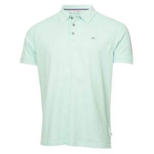 Calvin Klein Mens Campus 3 Button Polo Shirt - Aqua - L