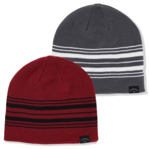 Callaway Golf Mens Tour Authentic Reversible Striped One Size Beanie Hat