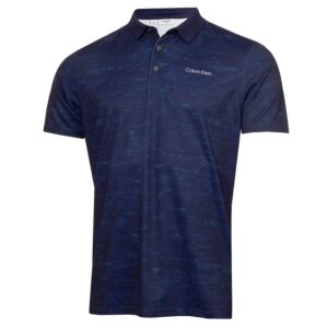 Calvin Klein Mens Textured Slate Polo Shirt - Evening Blue - M