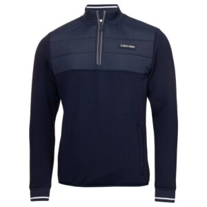 Calvin Klein Mens Baylor Creek Hybrid Half Zip Sweater - Eve Blue - L