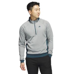 adidas Golf Mens DWR Water Repellent Recycled 1/4 Zip Soft Fleece Sweater