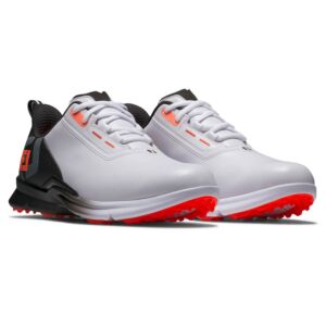 Footjoy Mens FJ Fuel Golf Shoes - White/Black/Coral - UK 7.5