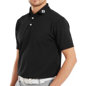 Footjoy Mens Performance SS Athletic Polo Shirt - Black - L