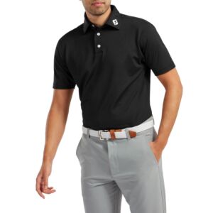 Footjoy Mens Performance SS Athletic Polo Shirt - Black - L