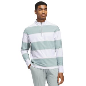 adidas Golf Mens 2026 Rugby Stripe 1/4 Zip Stretch Regular Fit Classic Sweater