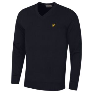 Lyle & Scott Mens V Neck Sweater - Dark Navy - M