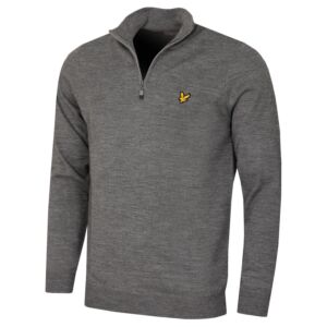 Lyle & Scott Mens 1/4 Zip Sweater - Mid Grey Marl - S