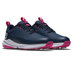 Footjoy Womens Tour Rival Wide Golf Shoes - Navy/White/Pink - UK 4.5