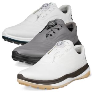 Ecco Mens 2026 LT1 Boa Waterproof Leather Cushioned Spikeless Golf Shoes